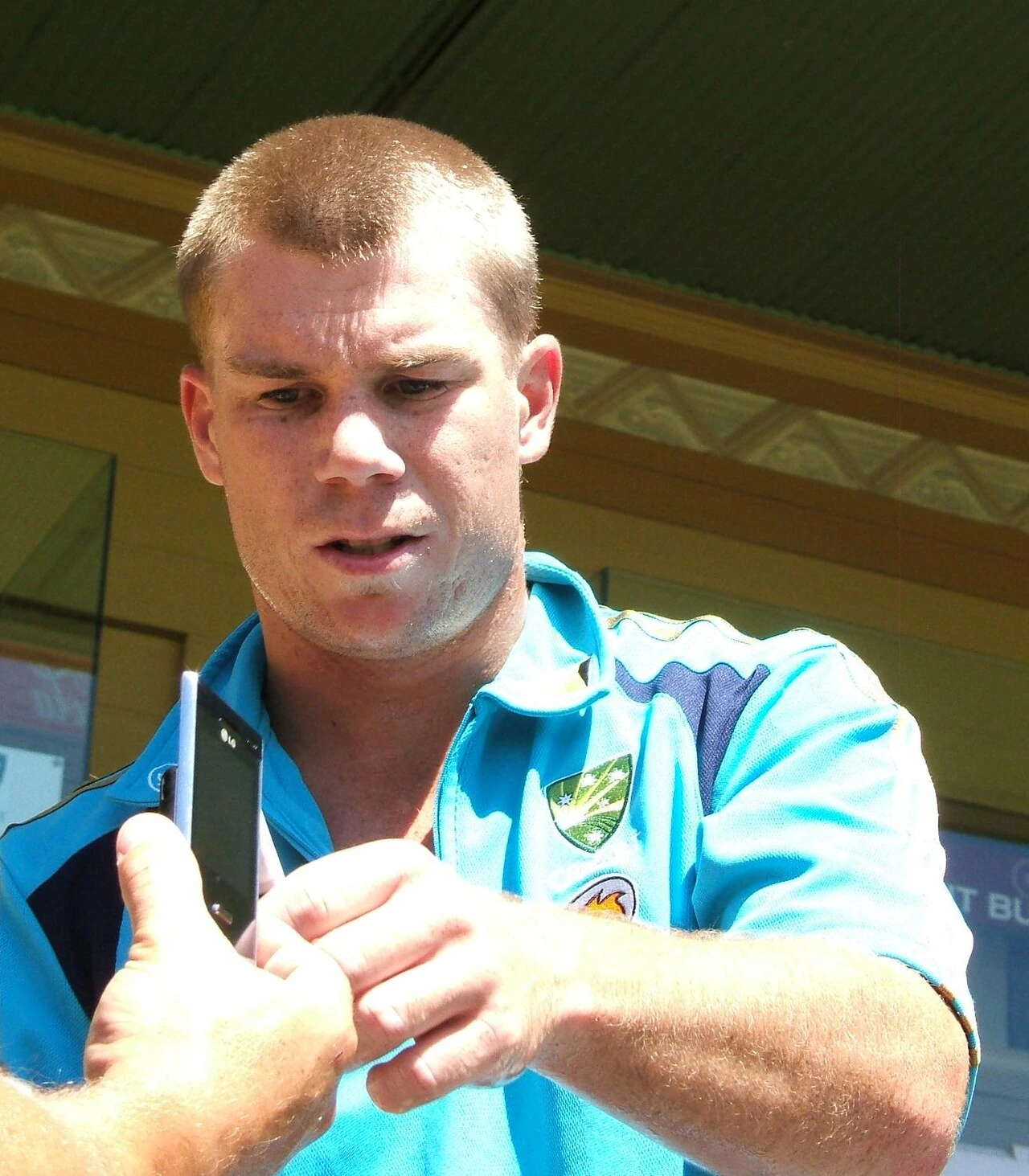 David Warner portrait photo