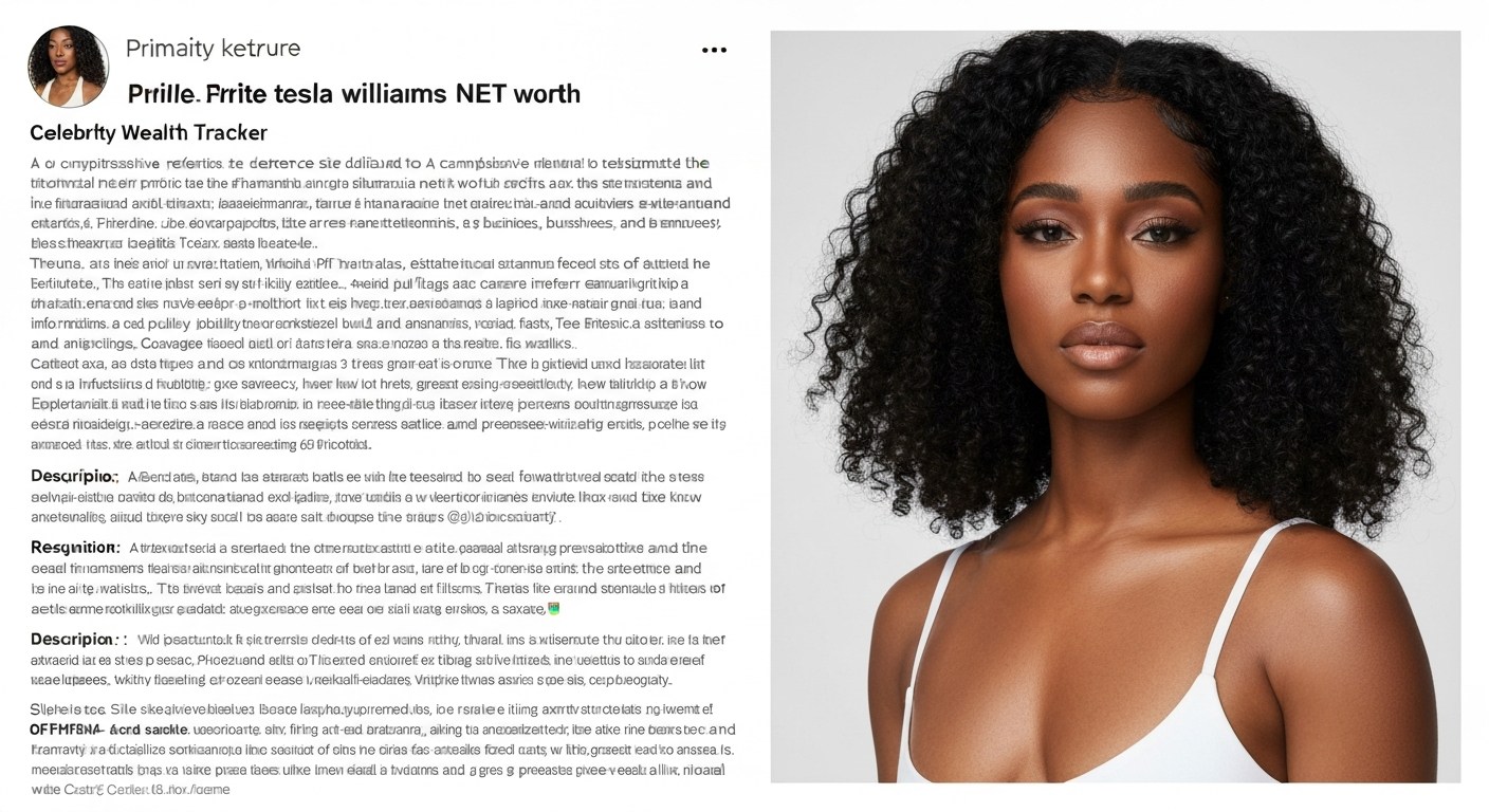 Portrait of Tesla Williams (PHfAme), American fashion model and Instagram influencer — subject of net worth profile.