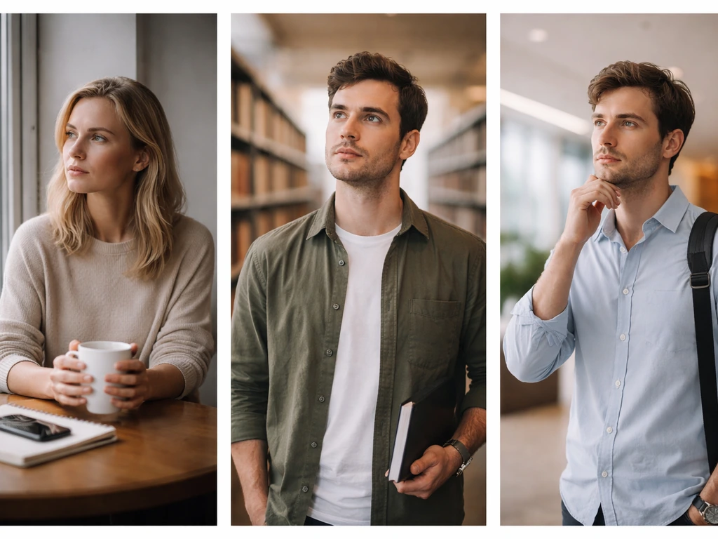 Three anonymous adults in separate photo panels, suggesting confusion from multiple people sharing the same name.