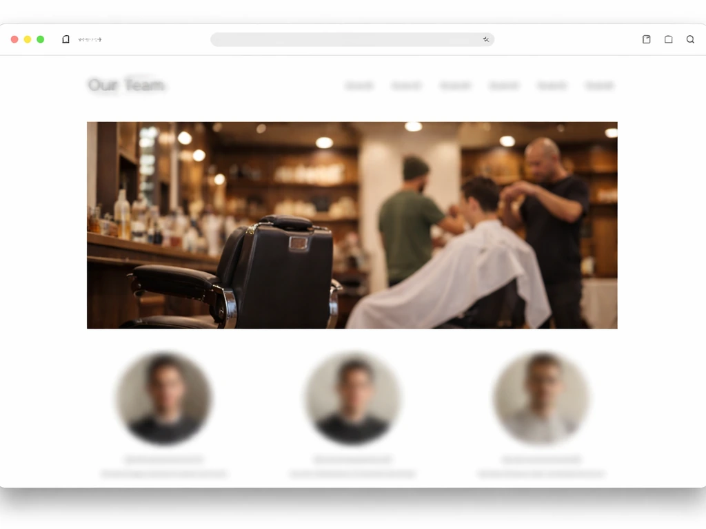 Barbershop team page vibe: anonymous barbers near a workstation in a clean Georgia barbershop
