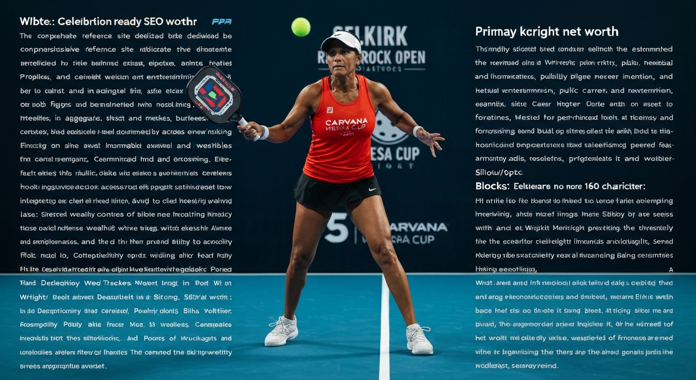 Etta Wright (Marietta Tuionetoa) playing on-court at a professional pickleball event, mid-action with paddle visible and event signage in the background.